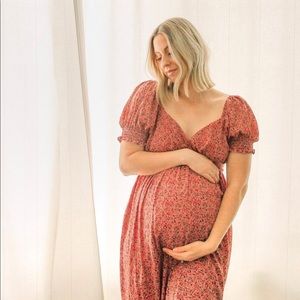 NWT Pink Blush Maternity Maxi Dress